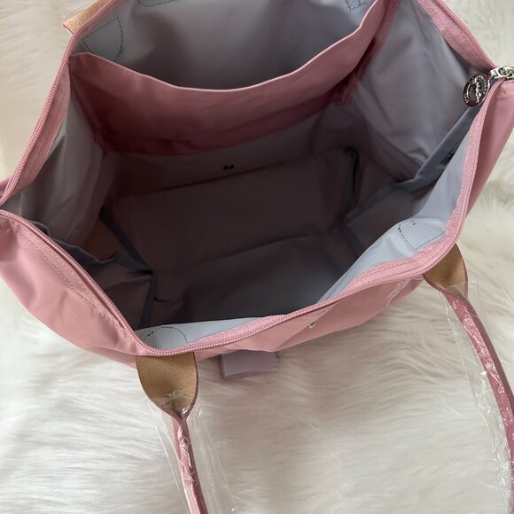 NWT Longchamp Le Pliage Original Large Shoulder Nylon Bag Tote IN Pink - Picture 9 of 9